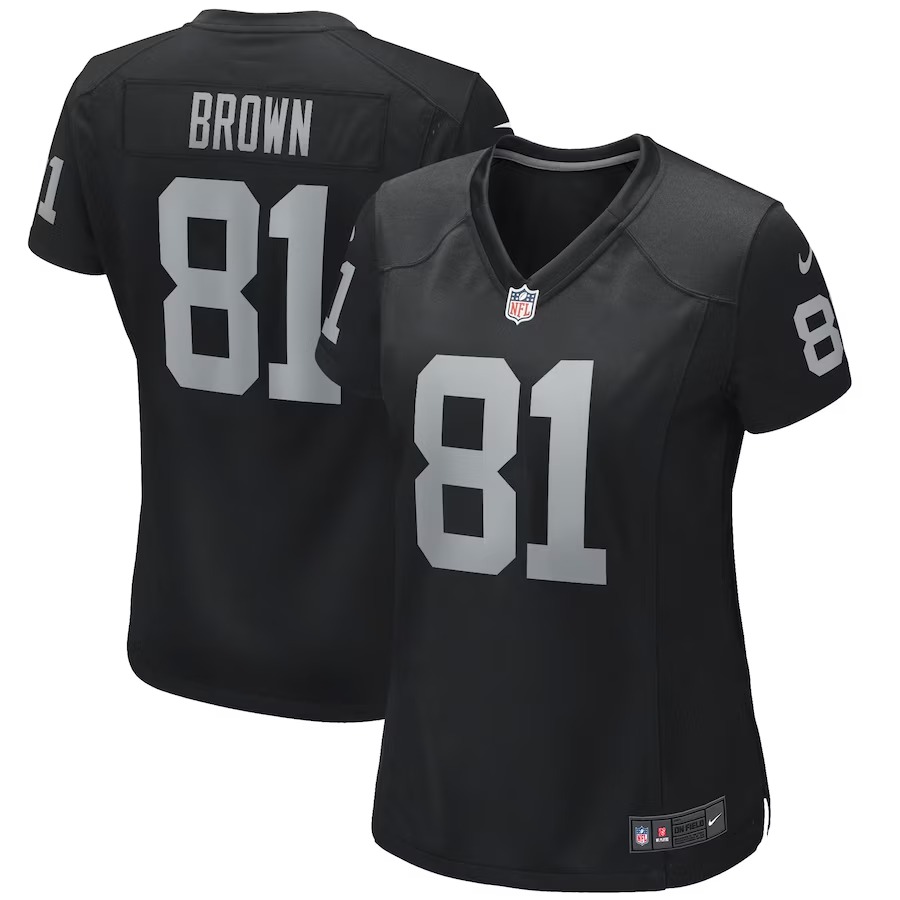 Las Vegas Raiders Tim Brown Black Game Retired Player Jersey